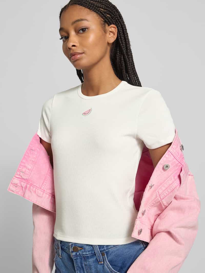 Only Regular fit T-shirt in riblook model 'DANIELLA'