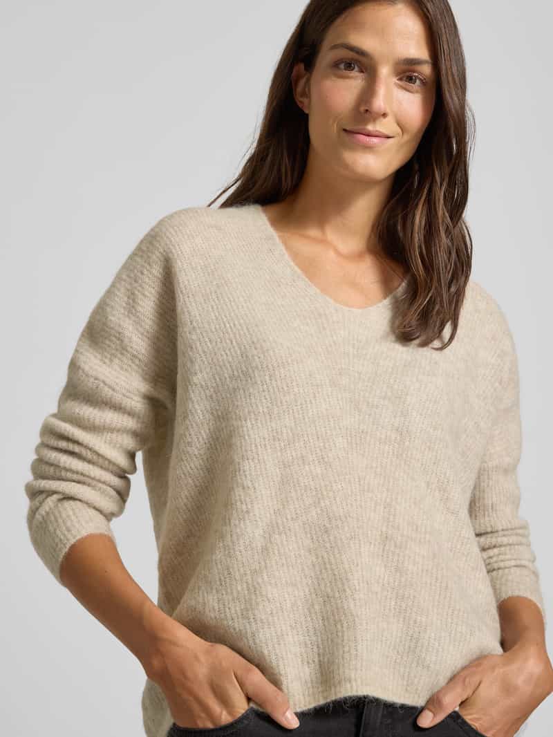 MOS MOSH Oversized gebreide pullover met ribboorden model 'THORA'
