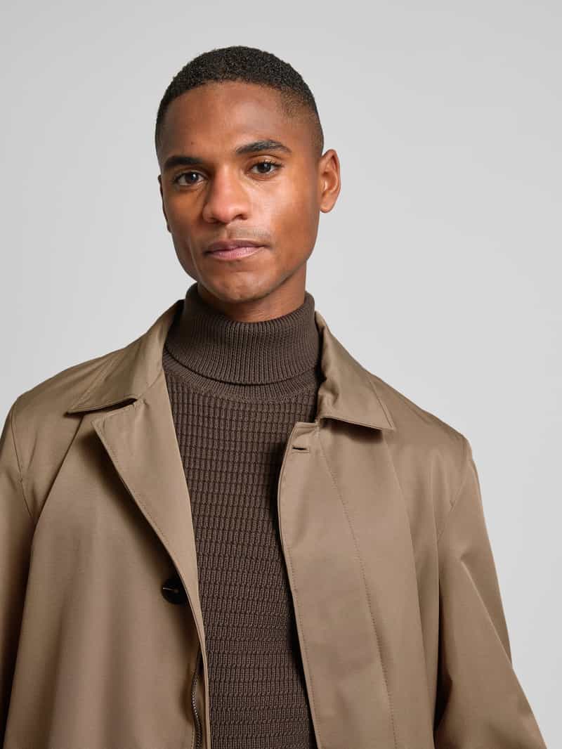 Marc O'Polo Relaxed fit lange jas van katoenmix met afneembare capuchon