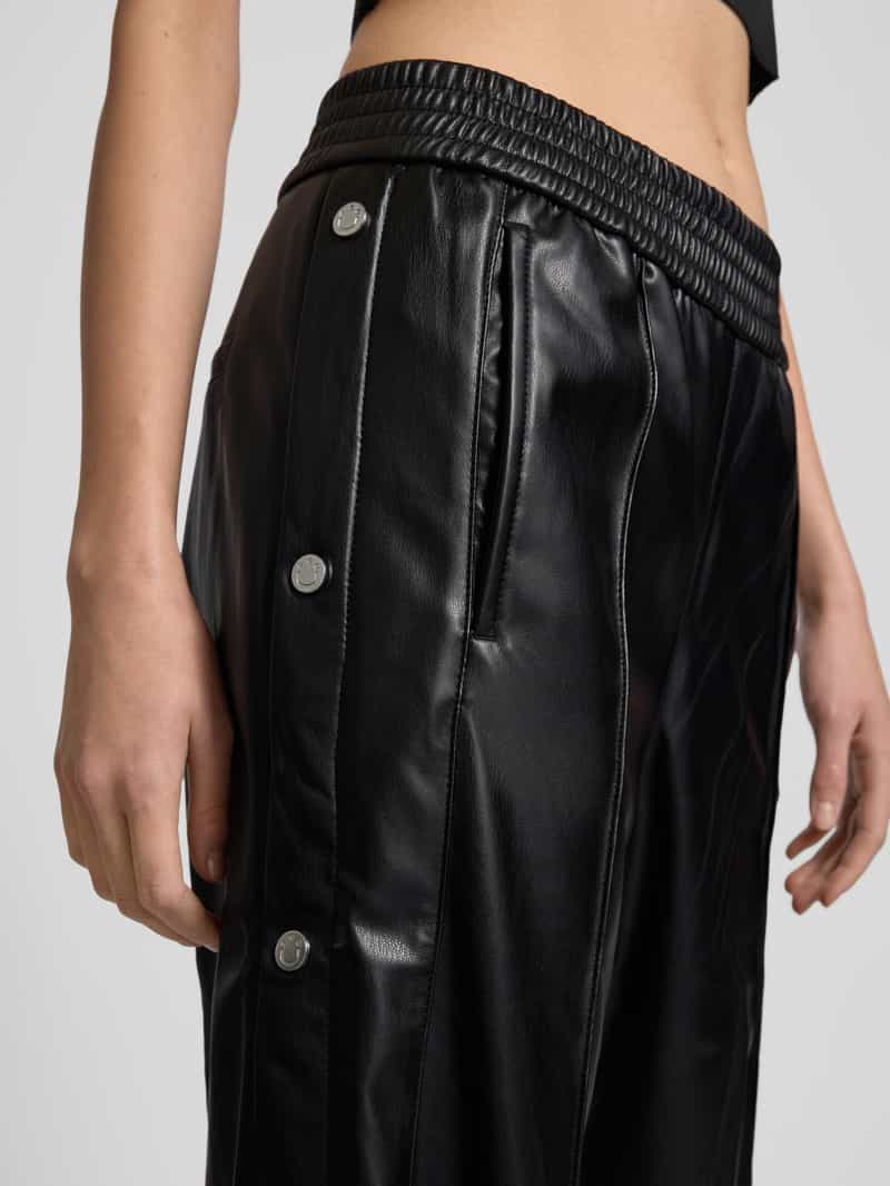 Hugo Blue Straight leg broek in leerlook model 'Hileda'