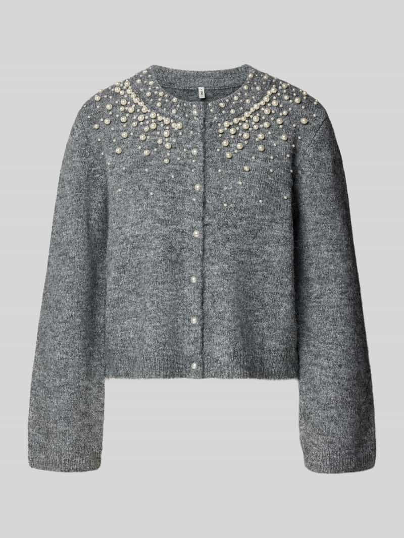 Only Regular fit gebreid jack met wol model 'MIGGIE'
