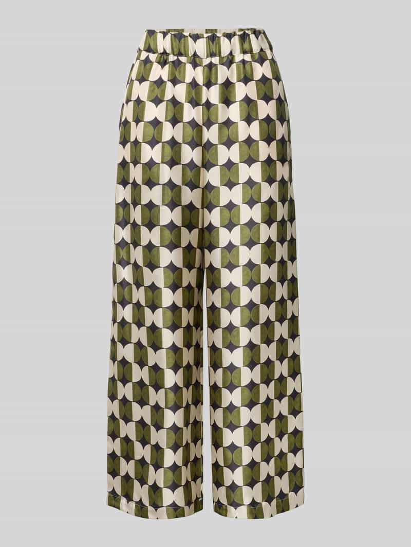 Weekend Max Mara Loose fit zijden broek met all-over motief model 'FIBBIA'