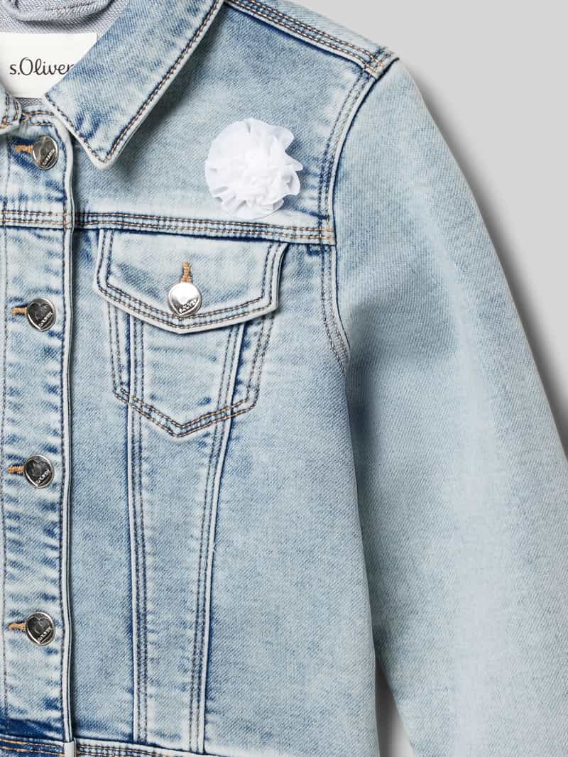 s.Oliver RED LABEL Regular fit jeansjack met garment dye en bloemenapplicatie
