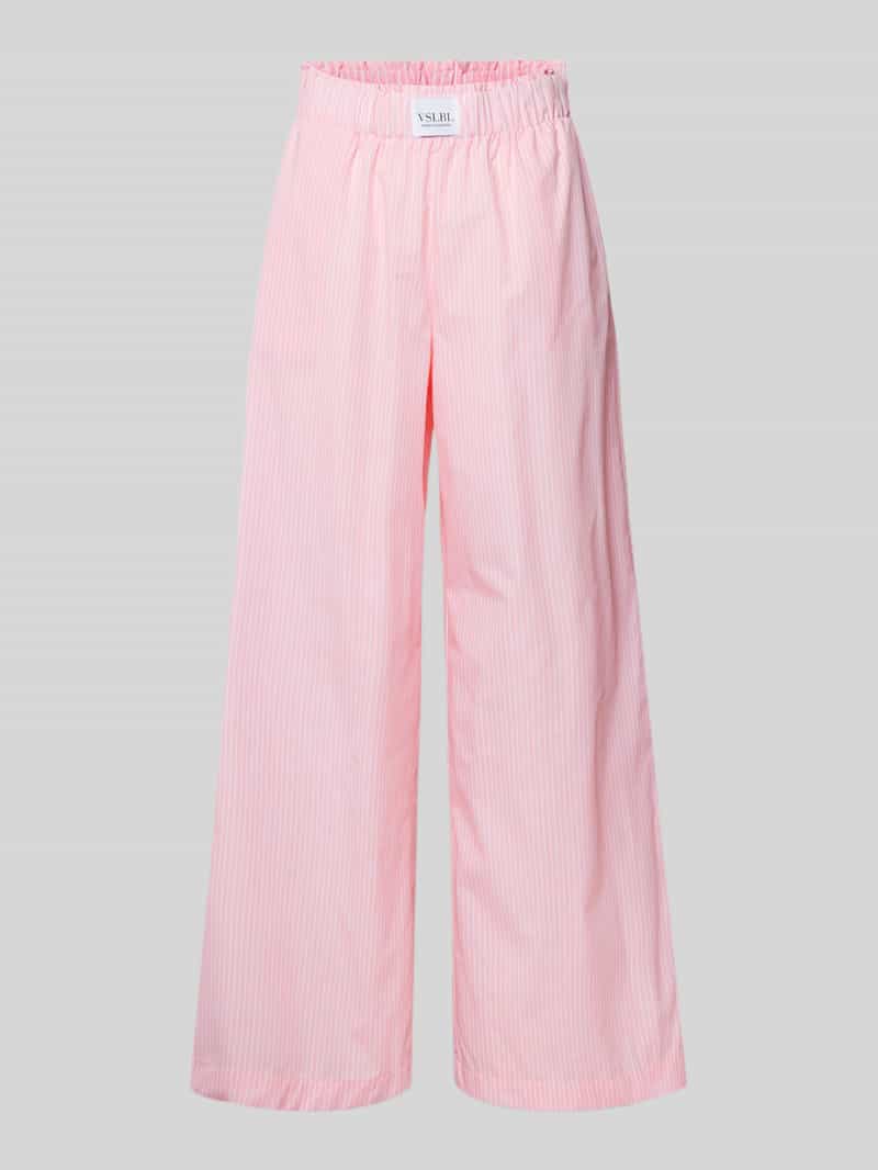 VILLA SOPHIE Wide leg stoffen broek met elastische band model 'TILLA'