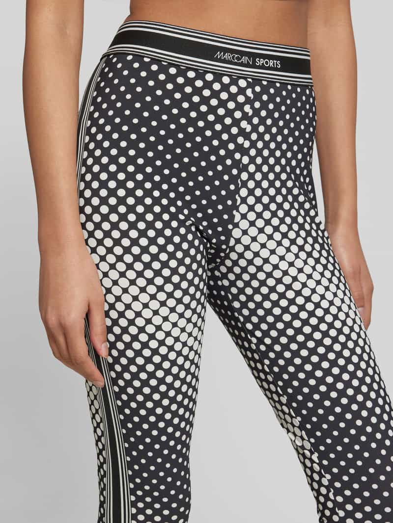 Marc Cain Skinny fit legging met elastische band met label