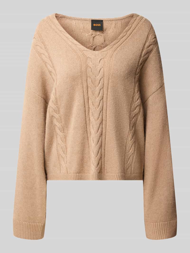 Boss Orange pullover met relaxed fit van scheerwolmix model 'Famioca'
