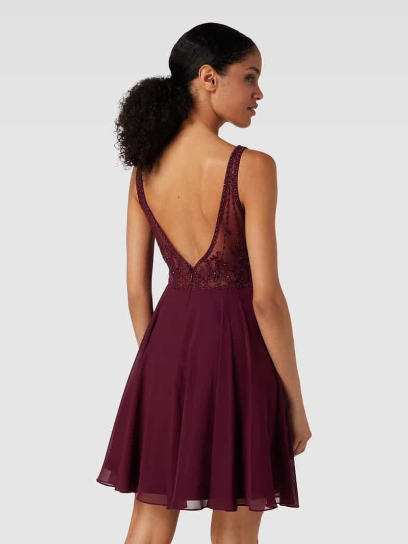 Cocktailjurk in minilengte met gebloemd kant Laona