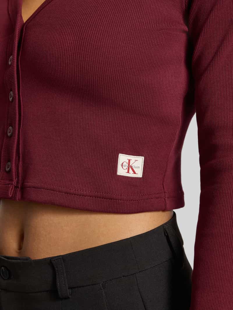 Calvin Klein Jeans Kort gebreid jack met knoopsluiting