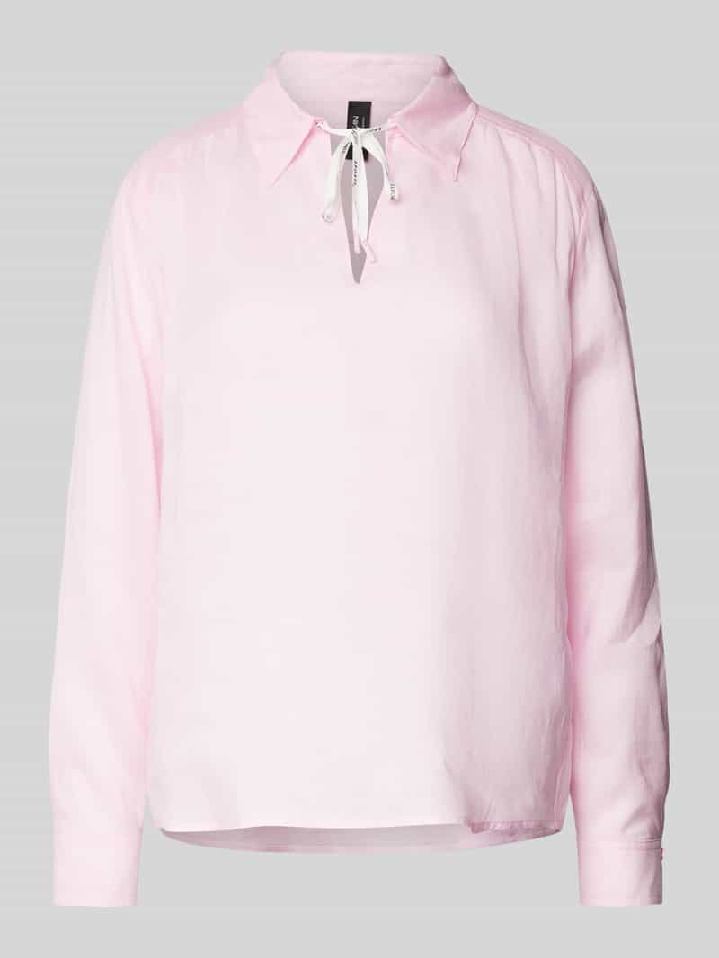 Marc Cain Regular fit blouse van ramie met platte kraag