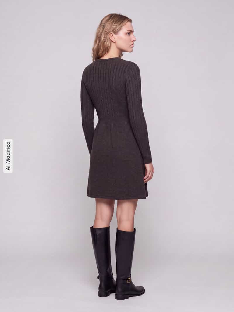 Only Getailleerde tricotjurk van viscosemix model 'FIA'
