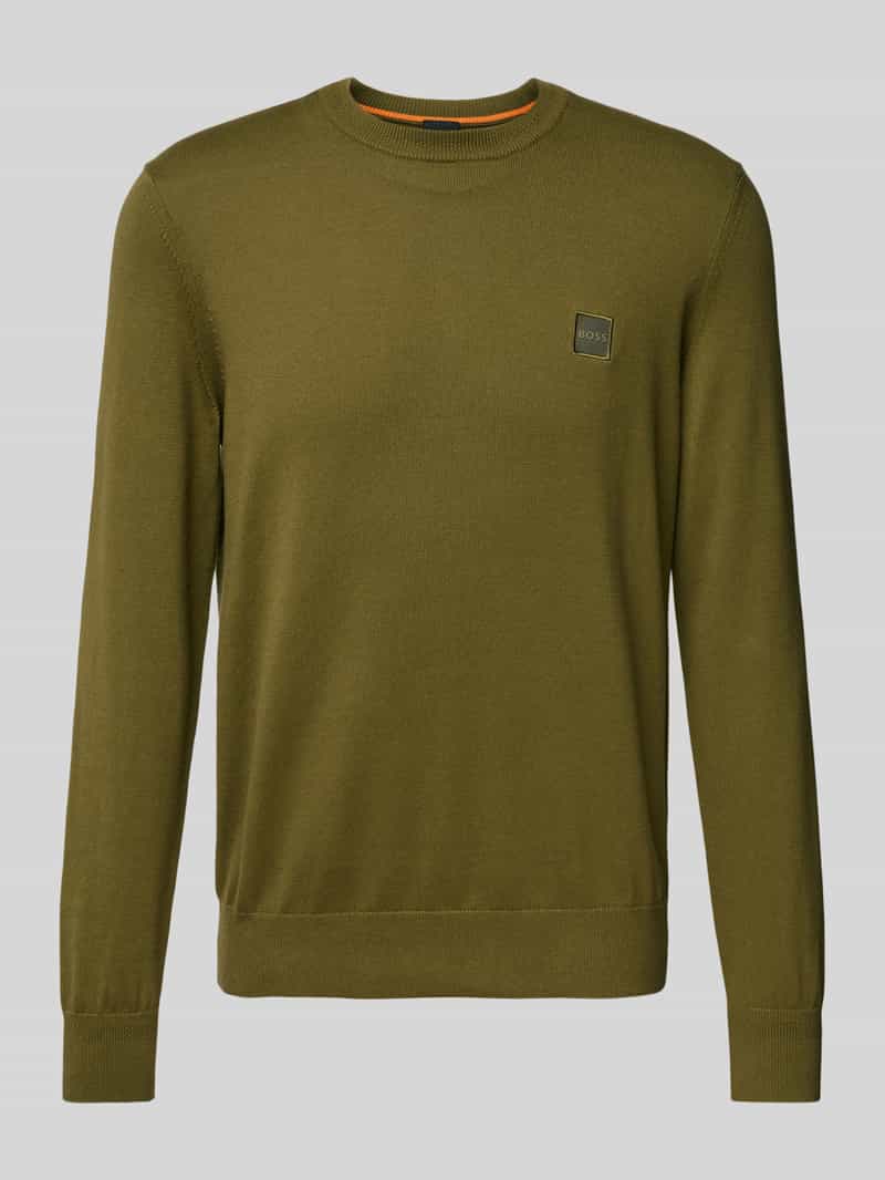 Boss Orange Gebreide pullover met labeldetail model 'Kanovano'