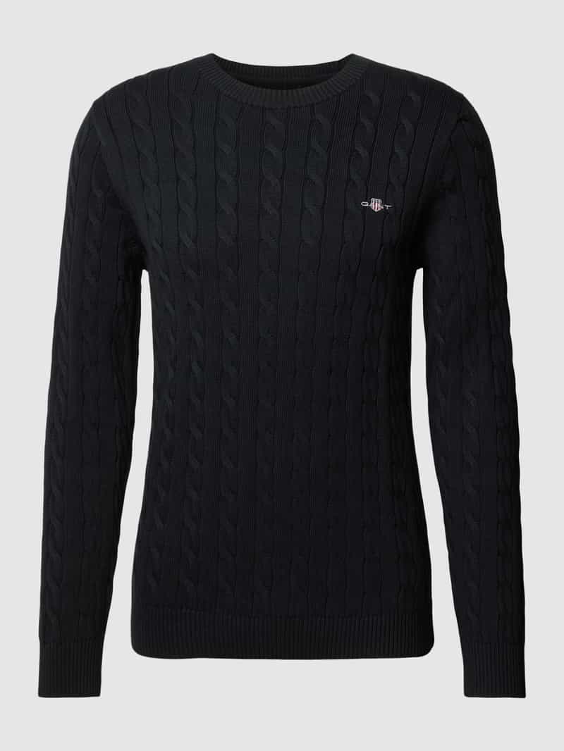Gant Gebreide pullover van katoen met labeldetail