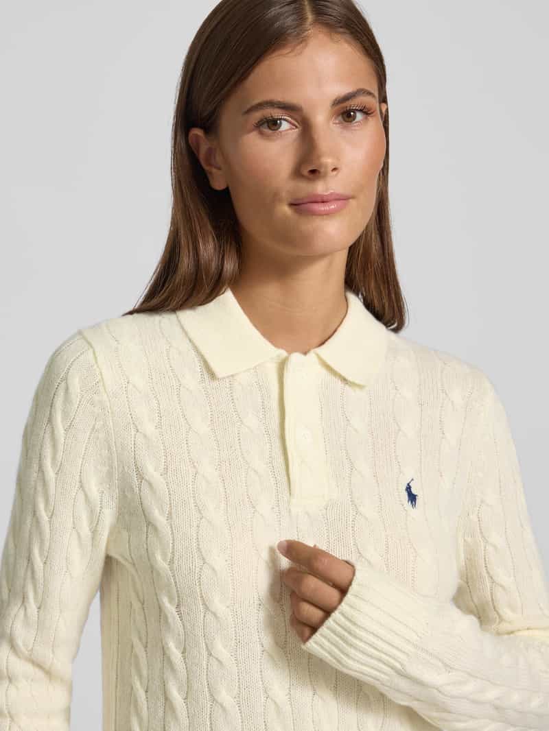 Polo Ralph Lauren Slim fit shirt met lange mouwen van wolmix met kasjmier