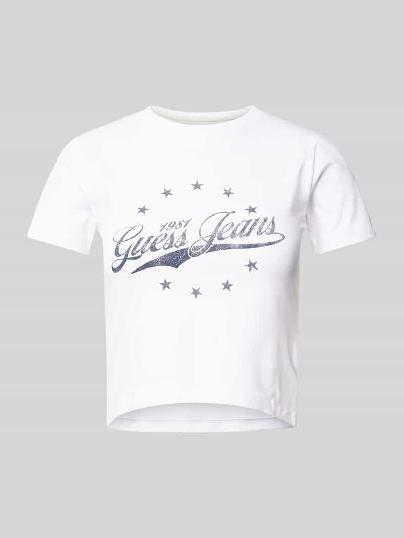 Guess Jeans Kort T-shirt met labelprint