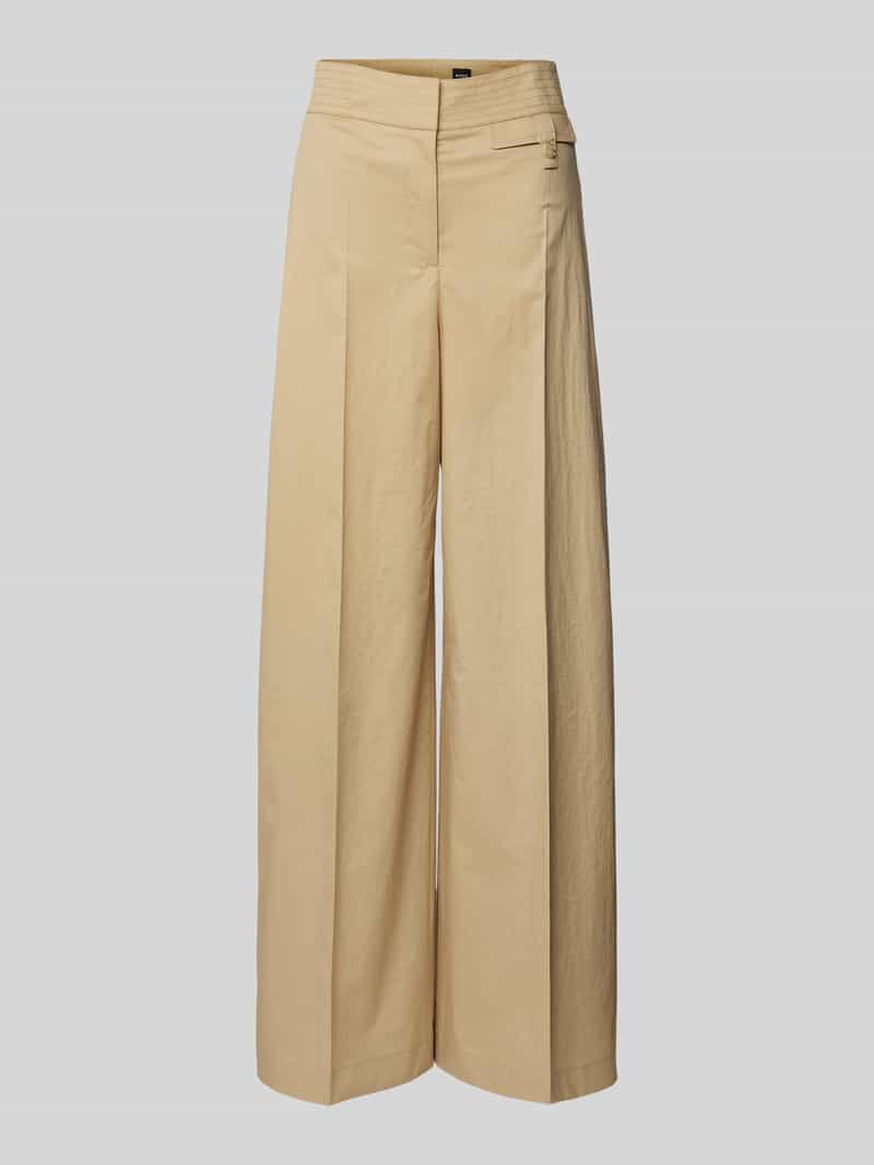 Boss Wide leg stoffen broek met persplooien model 'Tiana'