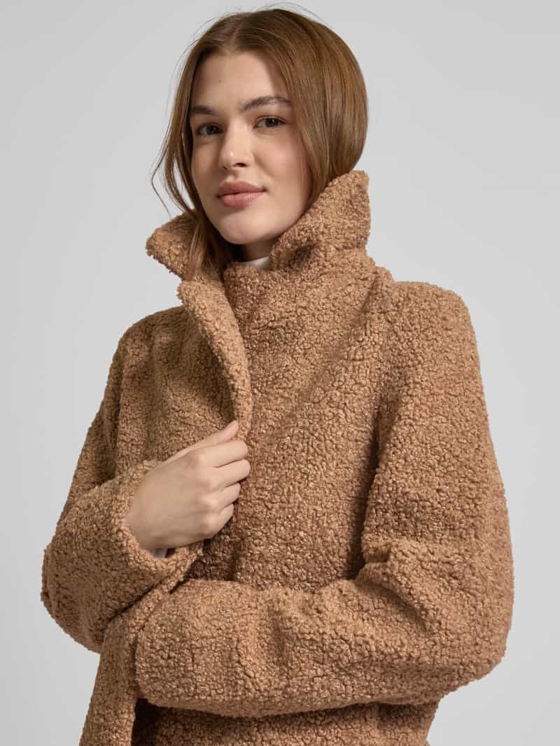 Soyaconcept Regular fit lange jas van teddybont model 'Mukite'