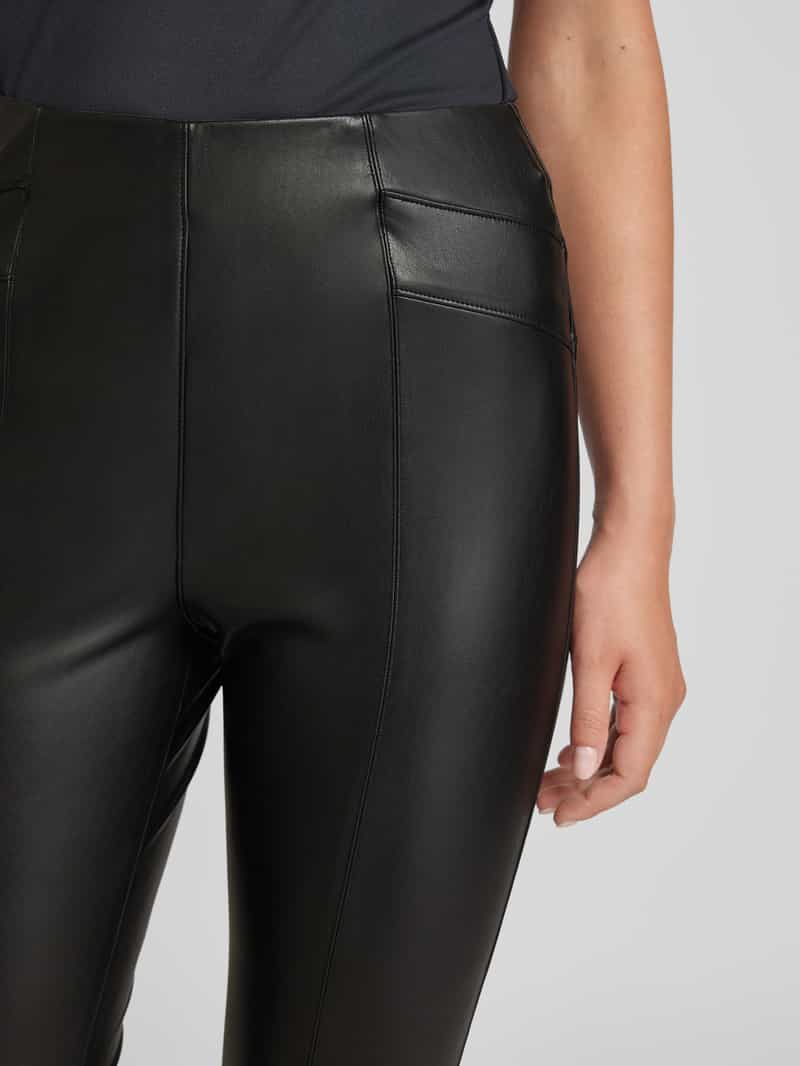 comma Slim fit broek in leerlook