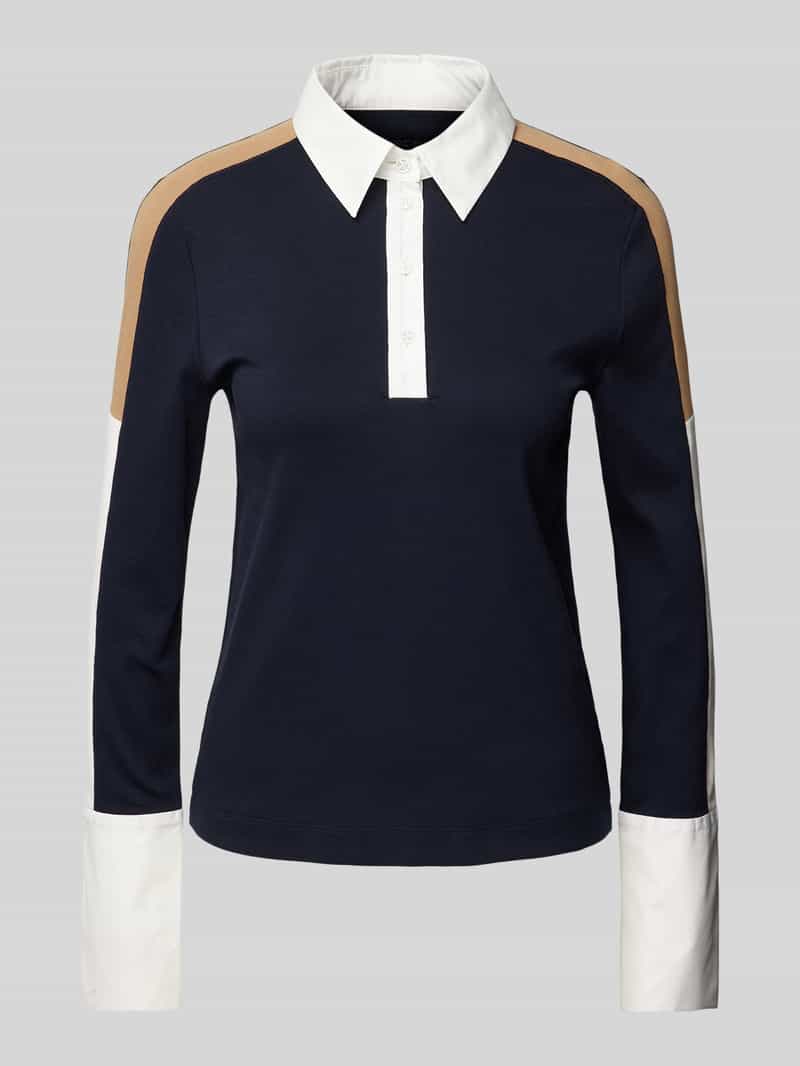Marc Cain Shirt met lange mouwen en platte kraag model 'SPORTS'