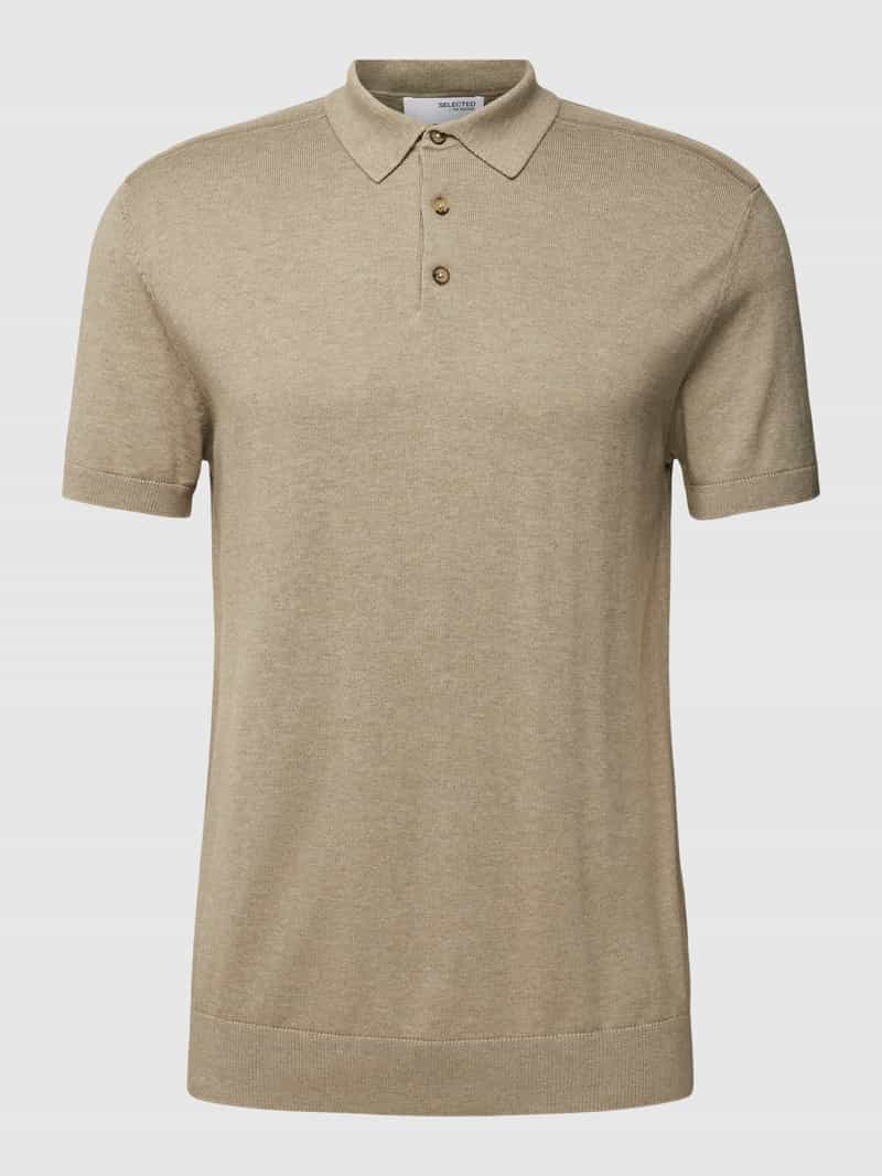 Selected Homme Poloshirt met korte knoopsluiting, model 'BERG'