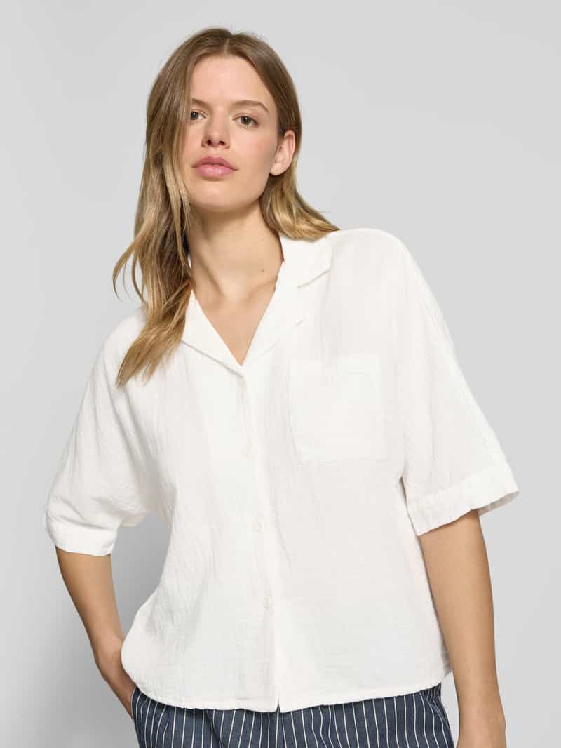 Only Boxy fit blouse met korte mouwen van zuiver katoen model 'THYRA'
