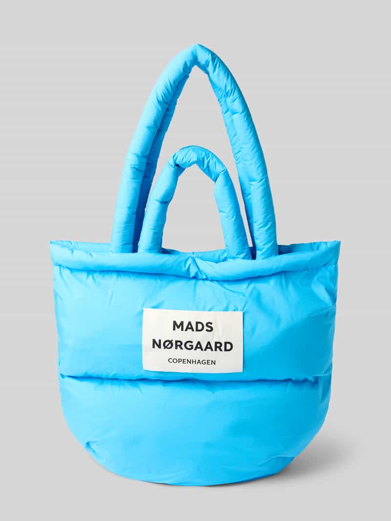 MADS NØRGAARD Tote bag met logopatch in doorgestikte look model 'Pillow'