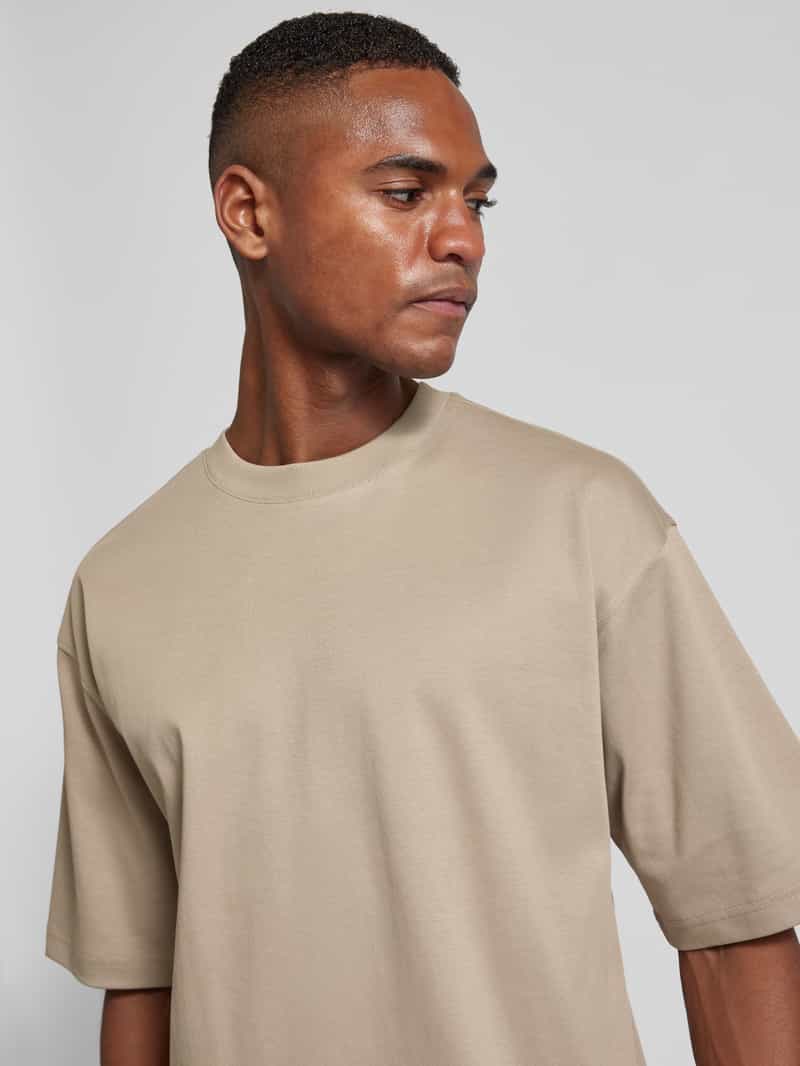 JAKE*S STUDIO MEN T-shirt met geribde ronde hals