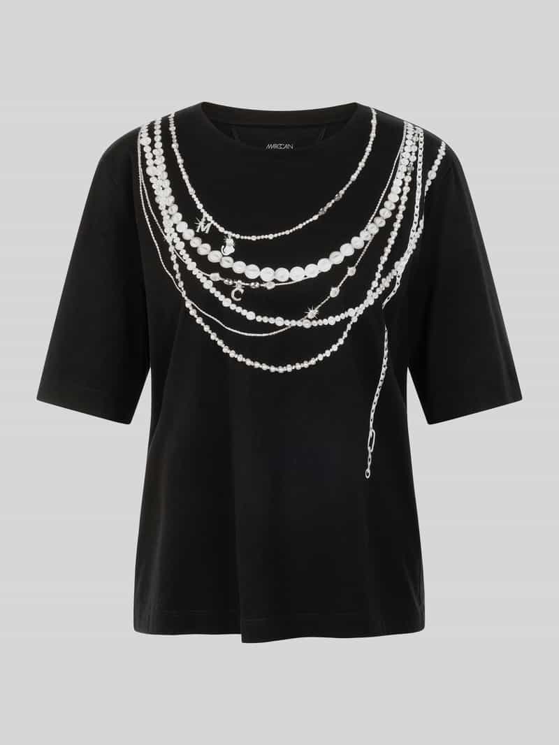 Marc Cain T-shirt met kettinkjesprint met motiefprint