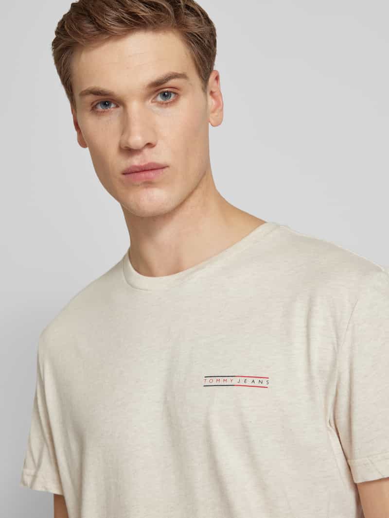 Tommy Jeans Slim fit T-shirt met labelprint in een set van 2 stuks
