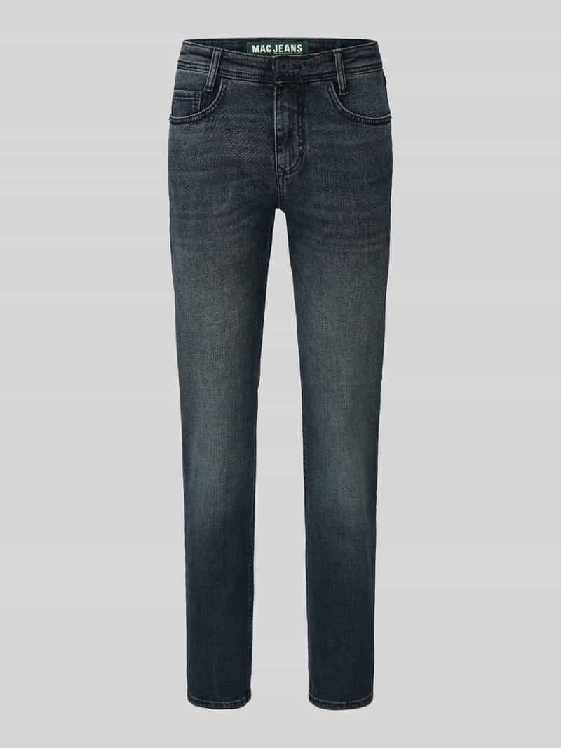 MAC Straight Fit Jeans aus Baumwoll-Mix Modell 'ARNE' in Dunkelblau, Größe 33/30 21143313330