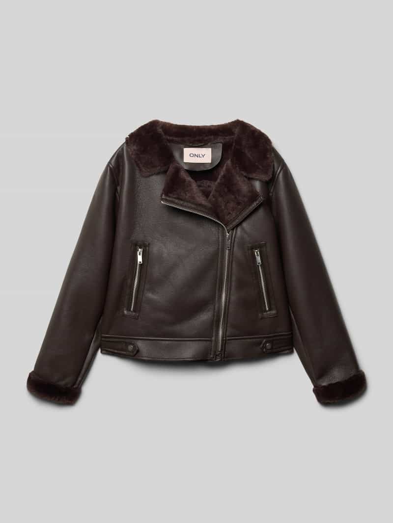 Only Regular fit jack in leerlook van teddybont model 'STARRY'