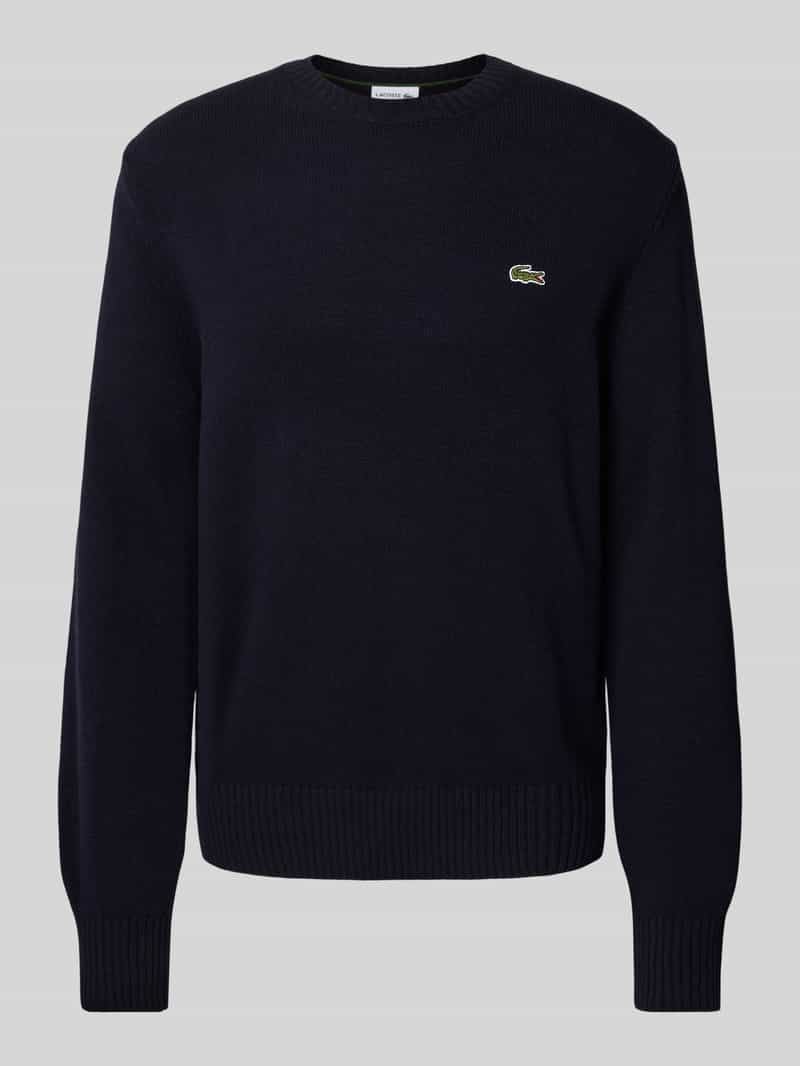 Lacoste Regular fit gebreide pullover van pure wol