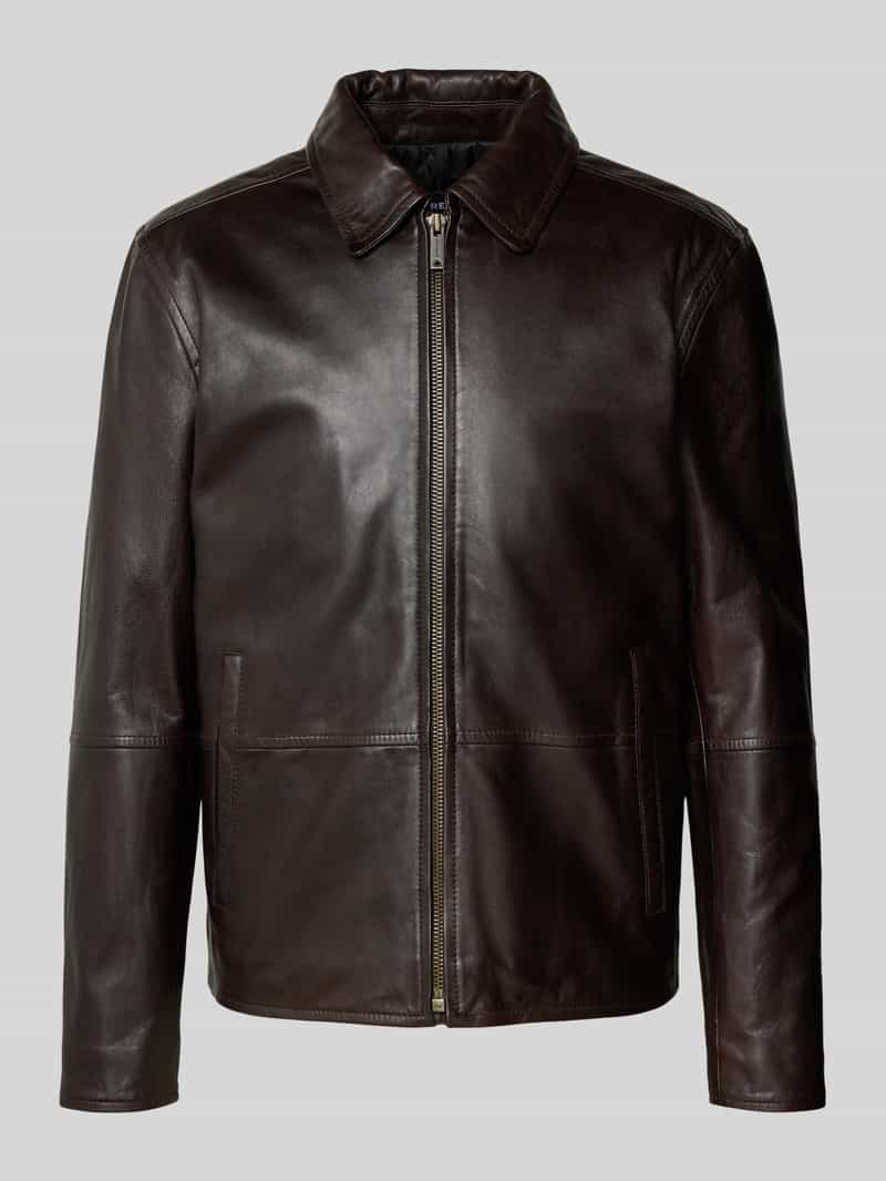 Strellson Regular fit leren jack van echt lamsnappa model 'KELLAN'