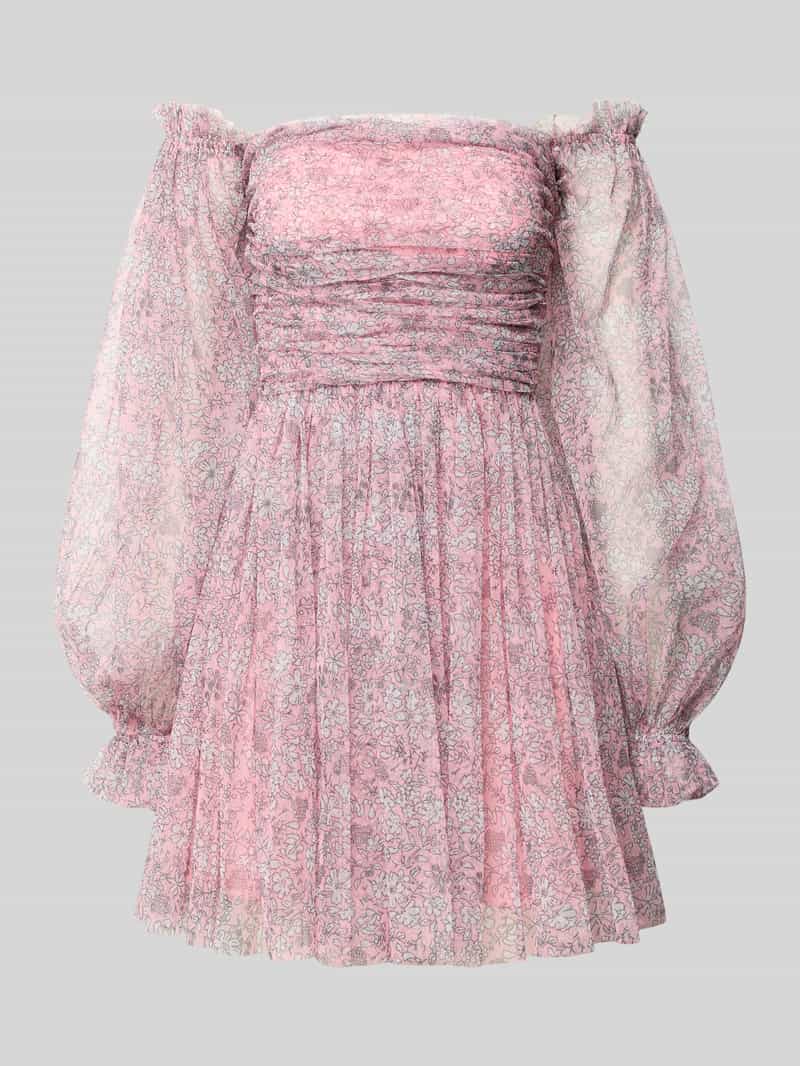 Lace & Beads Cocktailjurk in off shoulder-look met tailleband