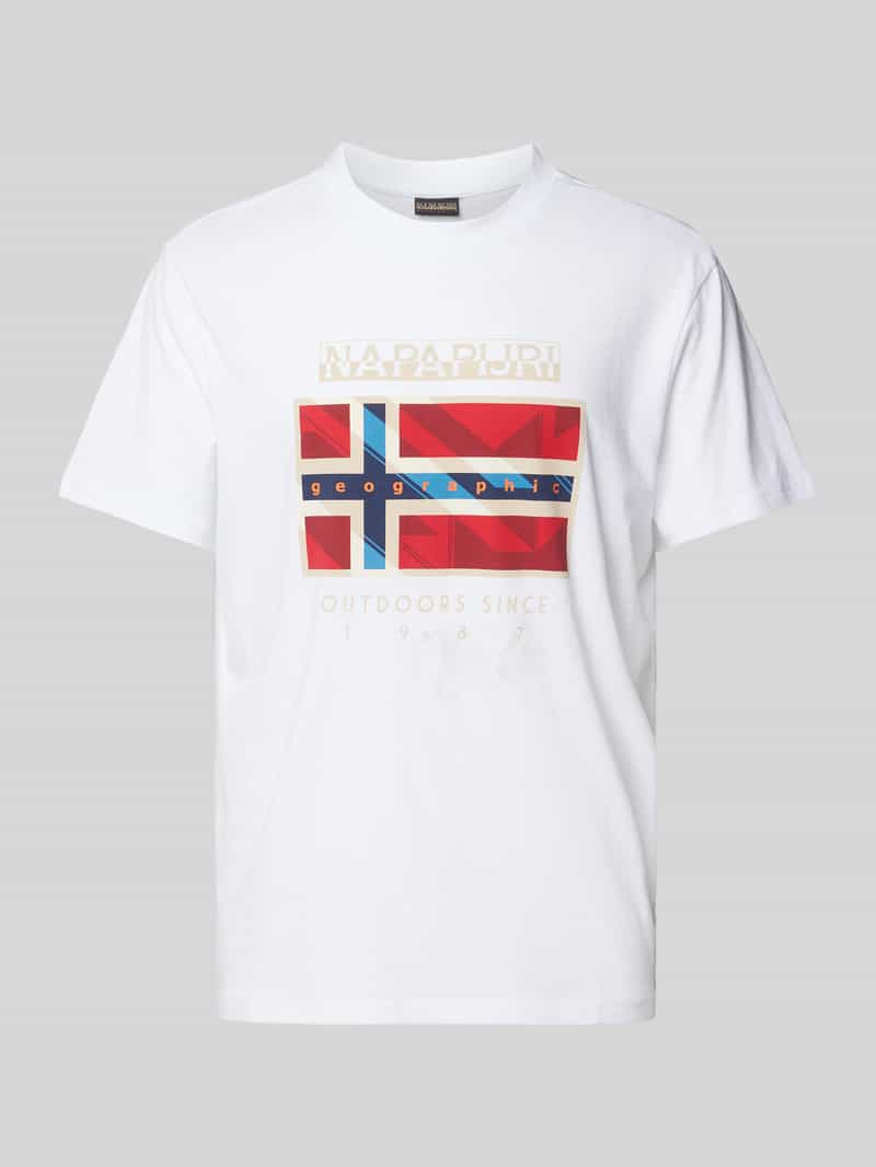 Napapijri T-shirt met ronde hals, model 'BIG FLAG'