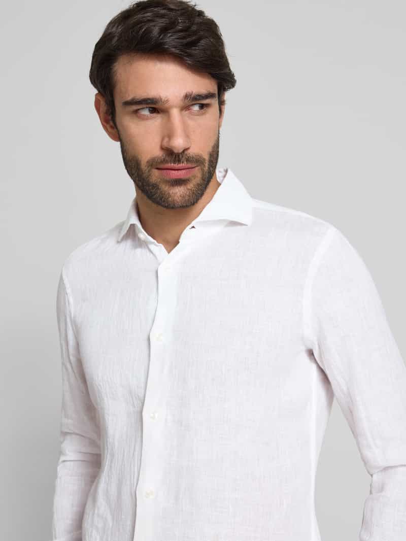 JOOP! Collection Slim fit linnen overhemd met haaikraag