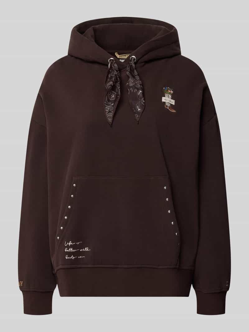 Smith and Soul Oversized hoodie van een katoenmix met studs-details