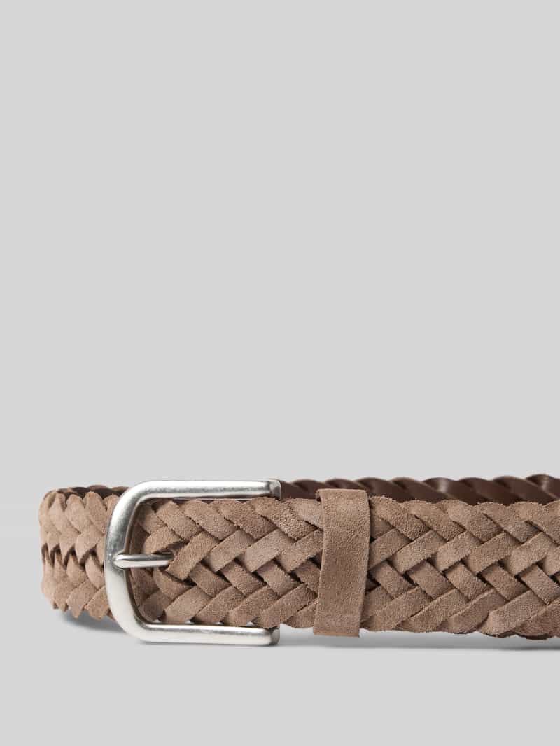 Monti Riem van leer in gevlochten look model 'Vancouver'