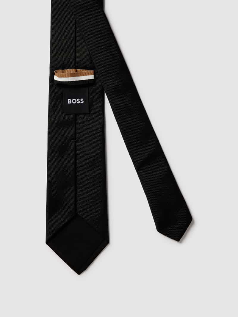 Boss Stropdas met fijne structuur (7 5 cm)