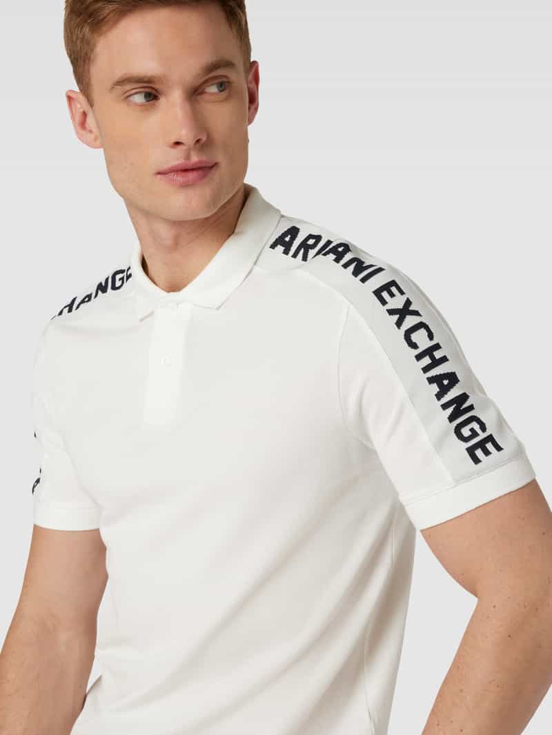 Armani Exchange Poloshirt met labelopschrift model 'Shoulder Piping'