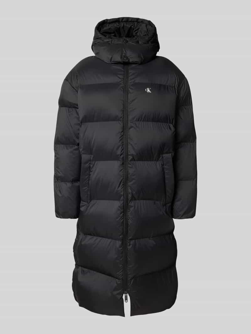 Calvin Klein Jeans Regular fit lange gewatteerde jas met logoprint