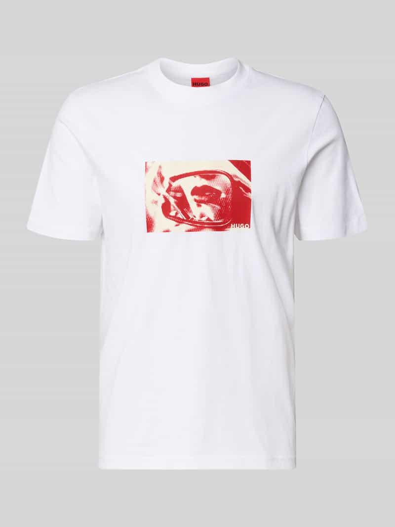Regular fit t-shirt van puur katoen model 'Dirom'