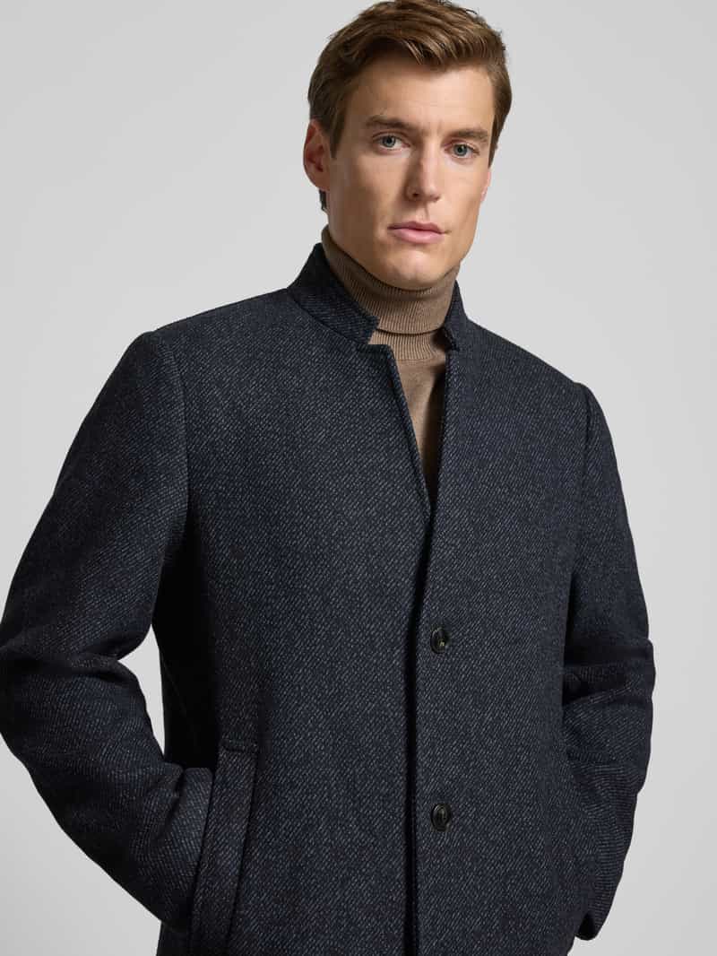 Tom Tailor Denim Regular fit wollen lange jas met all-over motief