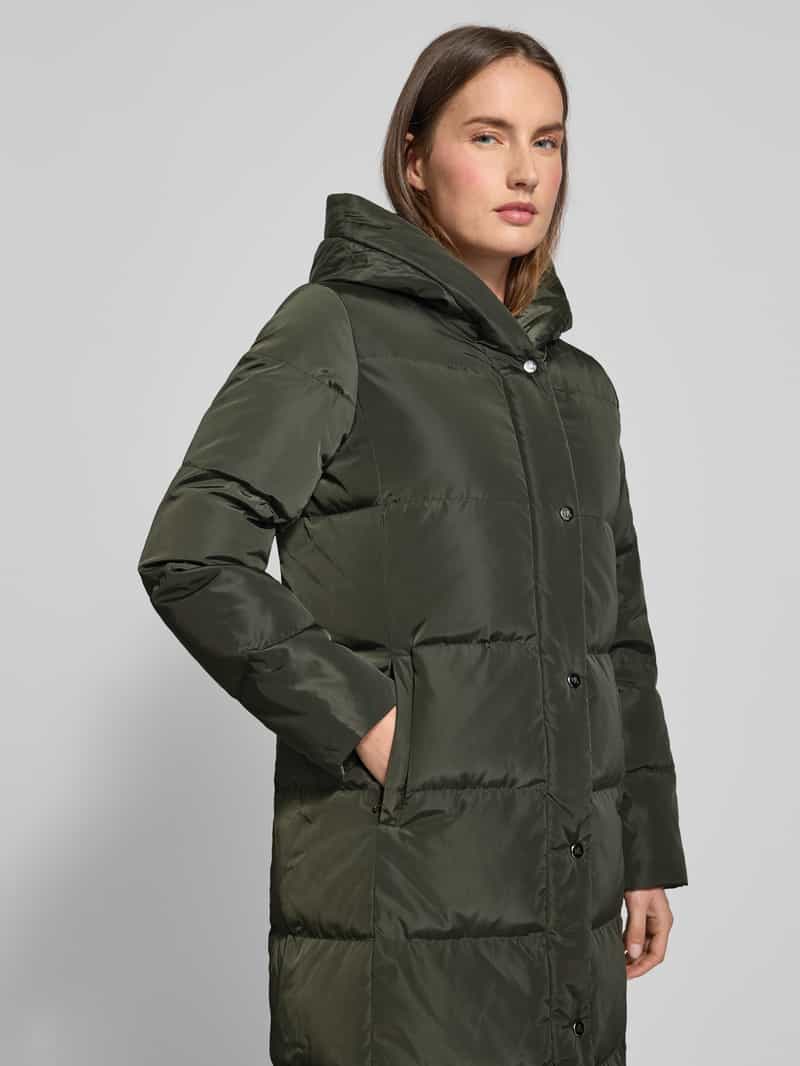 Lauren Ralph Lauren Slim fit gewatteerde lange jas met capuchon