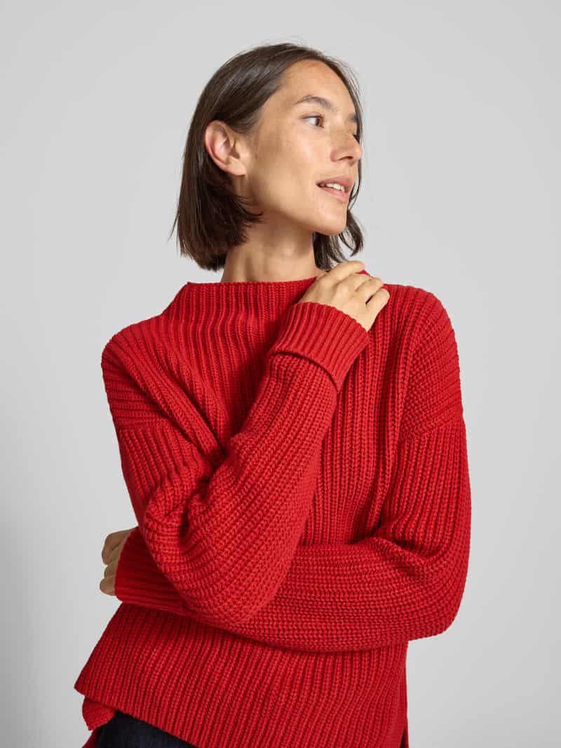 Selected Femme Regular fit gebreide pullover van katoenmix model 'SELMA'