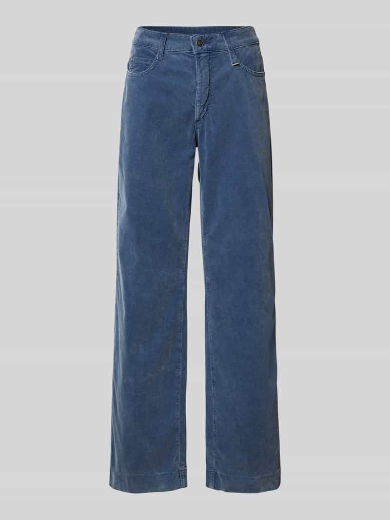 MAC Corduroy broek met wijde pijpen en steekzakken