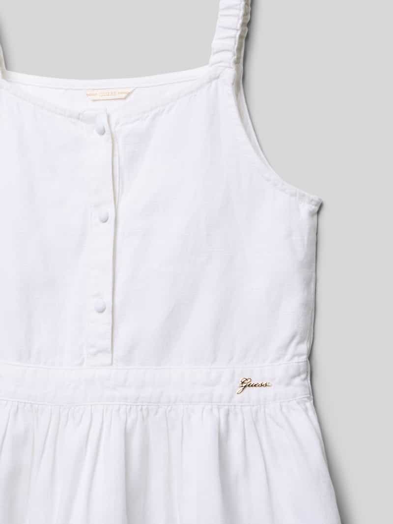 Guess Knielange jurk met korte knoopsluiting en labeldetail