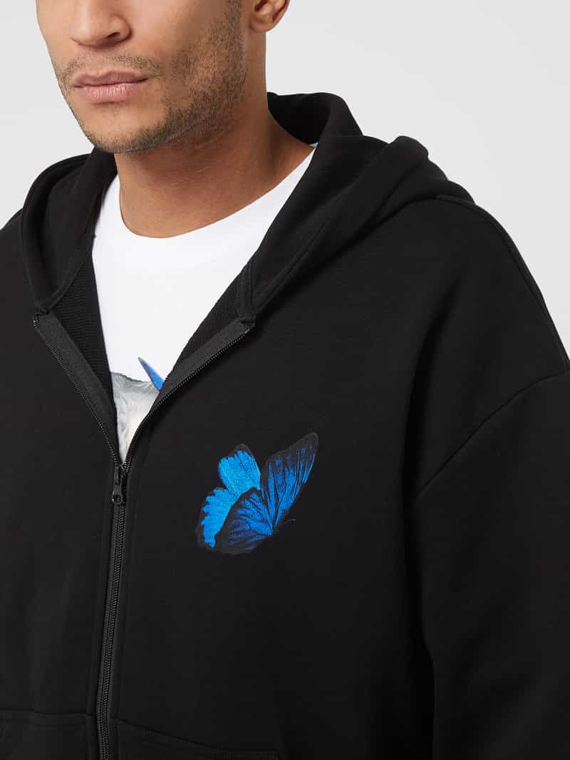 mister tee Sweatjack met capuchon model 'Le Papillon'