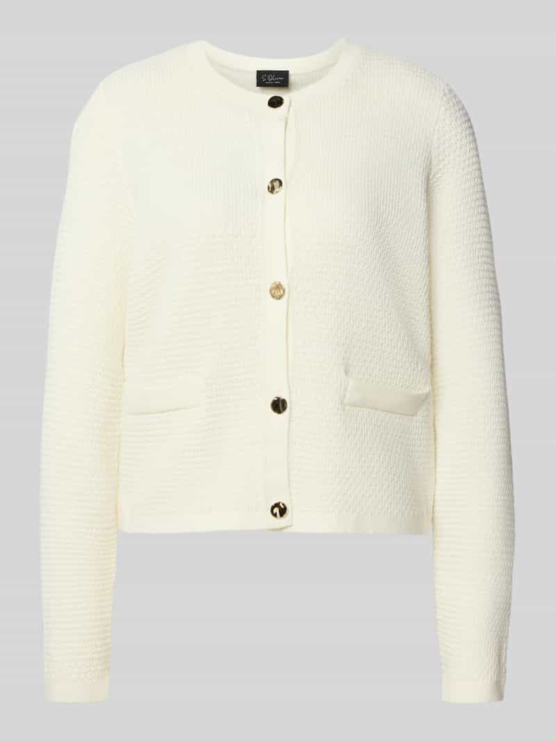 s.Oliver BLACK LABEL Regular fit gebreid jack van katoenmix