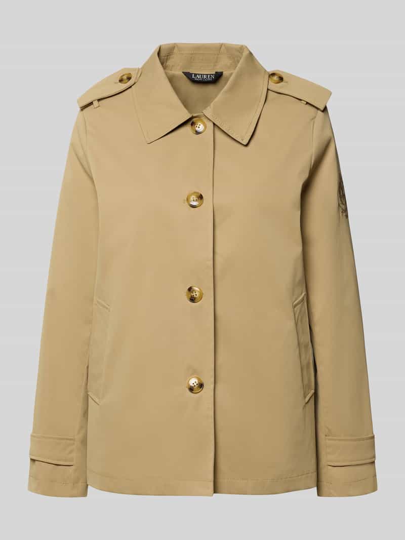 Regular fit trenchcoat met platte kraag