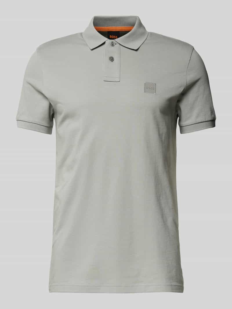 Boss Orange Slim fit poloshirt met labelbadge model 'Passenger'